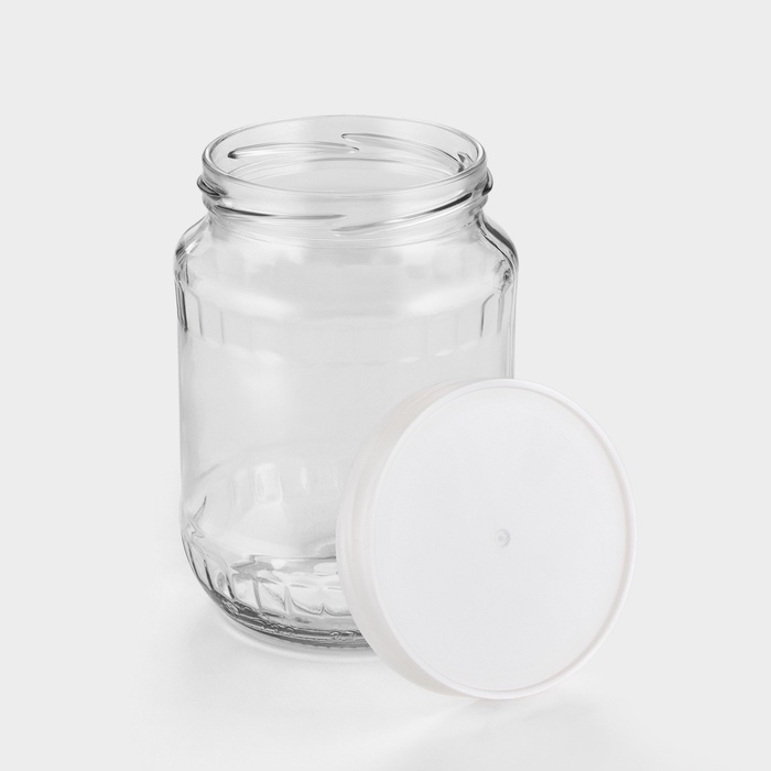 Набор стеклянных банок с серебристой полимерной крышкой, ТО-82 мм, 720 мл, 4 шт.