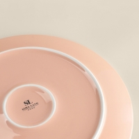 Тарелка для пиццы SL Home &laquo;Уроки испанского: Buen provecho&raquo;, d=35 см, фарфор, розовая