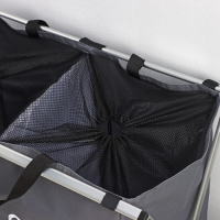 Корзина для белья Доляна Color, складная, двойная, 61&times;36&times;57 см, цвет серый