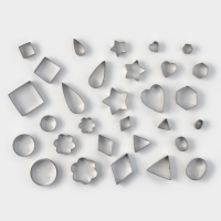 Формы для печенья Доляна &laquo;Ассорти&raquo;, набор 30 шт., в кейсе, нержавеющая сталь, серебристый