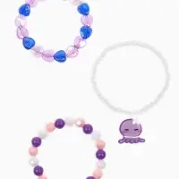 Браслет детский &laquo;Выбражулька&raquo;, 3 шт. набор, осьминог, бусины, сиреневый