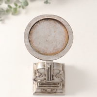 Подсвечник полистоун на 1 свечу "Скрипка" серебро 10х10х36 см