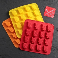 Форма для конфет и шоколада Доляна &laquo;Единорог&raquo;, силикон, 18&times;18&times;1 см, 16 ячеек, цвет МИКС