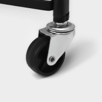 Этажерка напольная 3-х ярусная, 45,5&times;29,5&times;77,5 см, на колёсиках, цвет чёрный