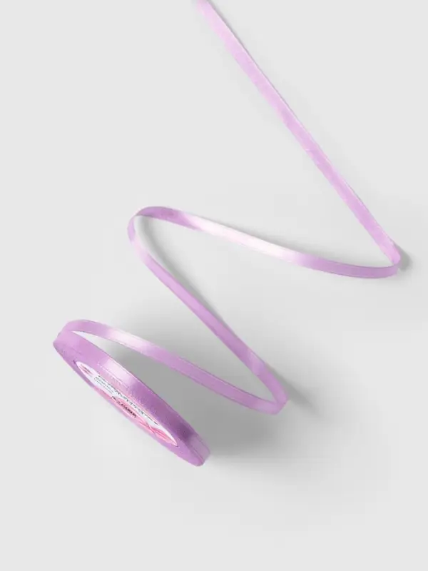 Лента атласная, 6 мм, 23&plusmn;1 м, светло-сиреневая №45