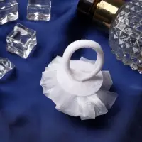 Резинка для волос бант &laquo;Школьница&raquo;, волнушка, d=6 см, белая