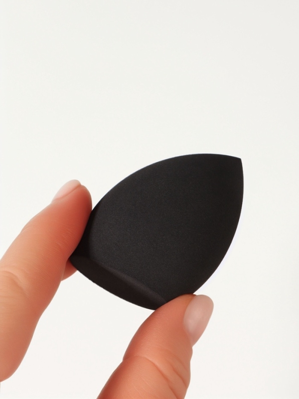 Набор спонжей д/макияжа 2шт: капля, сердце в пласт тубусе латекс черн  QF