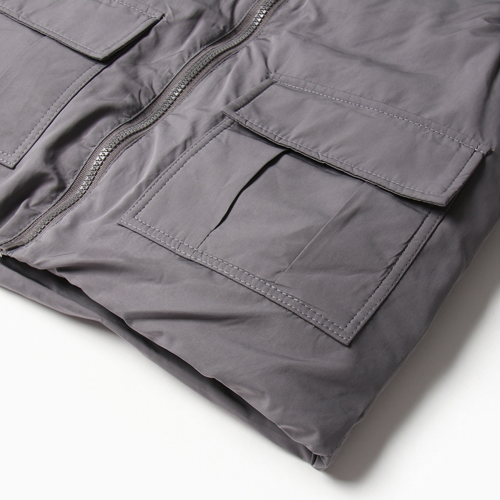 Жилет утеплённый для мальчиков, цвет серый, рост 116-122 см