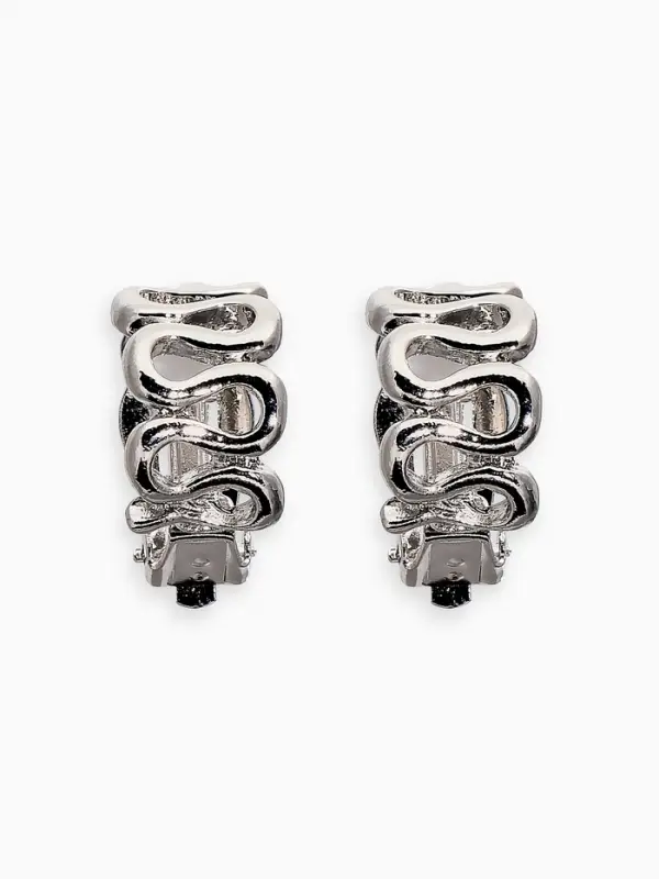 Клипсы "Винтаж" змейка, цвет серебро