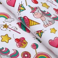 Бумага упаковочная глянцевая "Единороги", 50 х 70 см