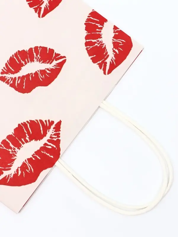 Пакет подарочный крафт "Поцелуи" 18 х 8 х 25 См