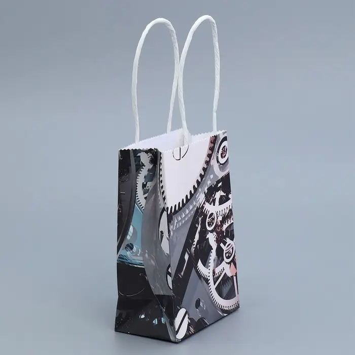 Пакет подарочный крафтовый, упаковка, Present, 15 х 10 х 6 см