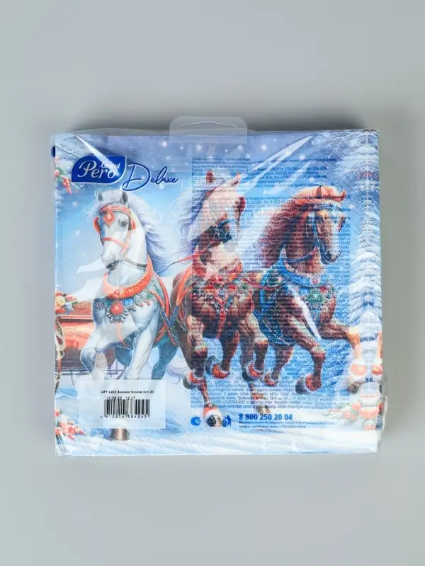 Салфетки бумажные трёхслойные &laquo;Зимняя тройка&raquo;, 33х33, 20 шт