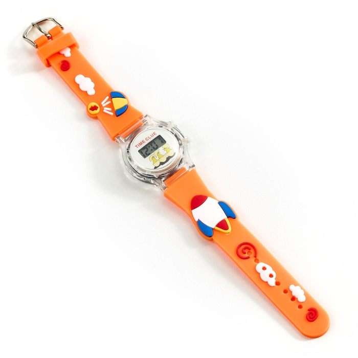 Часы наручные электронные, детские Часы наручные электронные, детские "Ракета", ремешок силикон l-21.5 см