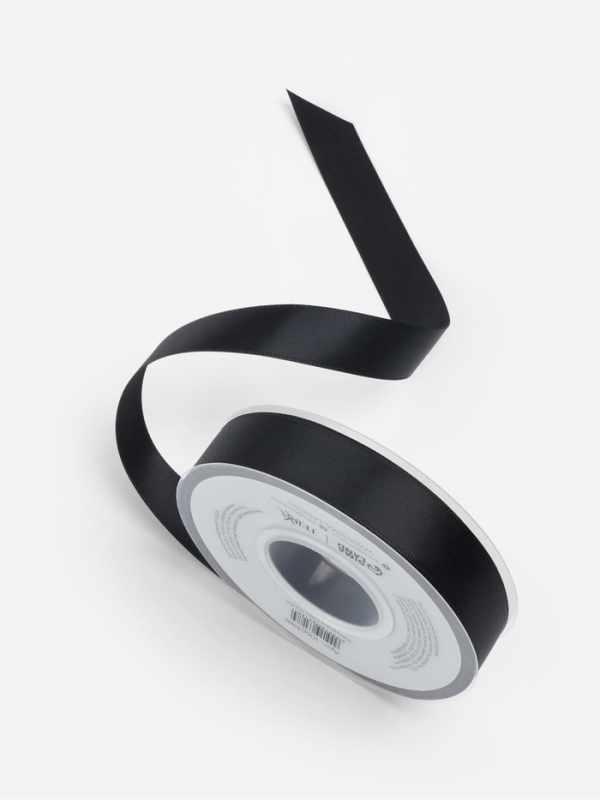 Лента атласная двухсторонняя №0030 20мм*25&plusmn;1м чёрный TR