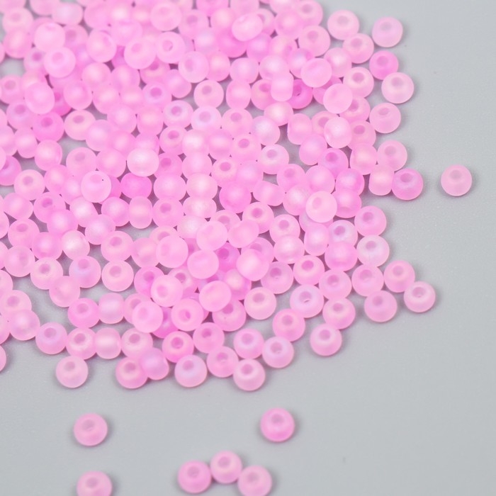 Бисер стекло 8/0 "Матовый полупрозрачный. Розовый зефир" 10 гр