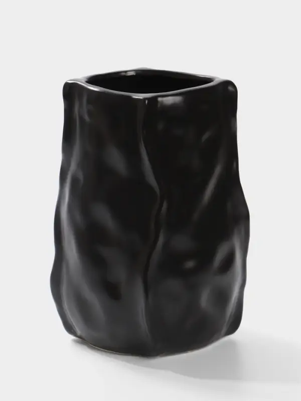 Ваза настольная керамика "Габино" 18,5х12 см, чёрный