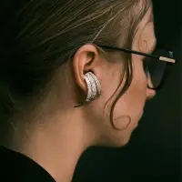 Серьги металл &laquo;Трио&raquo; объёмные, цвет серебро