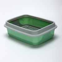 Туалет с бортом с сеткой,  45х34х15 см, серый/оливковый