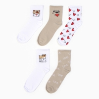 Набор женских носков KAFTAN "Love you&ldquo; 5 пар, размер 36-39 (23-25 см)