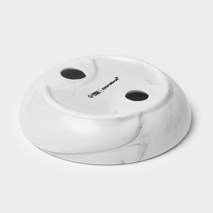 Мыльница керамическая &laquo;Розалин&raquo;, цвет бело-чёрный