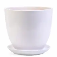 Набор горшков цветочный поддоном 4 шт 0,4 / 1 / 2,5 / 5 л керамика, Белый