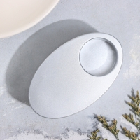 Подсвечник "Узкий овал. Мрамор" из гипса,11,5х7х4см,серебро Подсвечник "Узкий овал. Мрамор" из гипса,11,5х7х4см,серебро