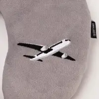 Подушка для путешествий бархатная "Время путешествий", серая, 28 х 30 х 9  см