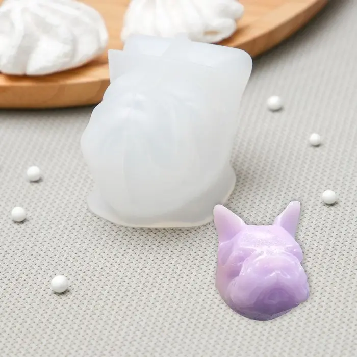 Молд &laquo;Бульдог&raquo;, силикон, 4&times;5&times;4,5 см, цвет белый