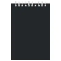 Блокнот А6 60 листов, в клетку, на гребне, для конференций, черный, обложка мелованный картон