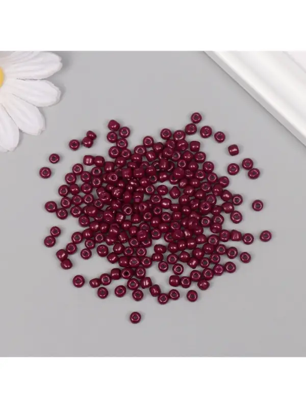Бисер круглый размер 6/0 "Сливовый" 20 гр