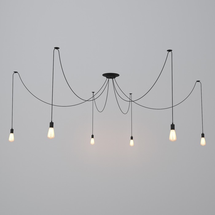 Светильник "Паук" черный 6x40Вт E27 черный BayerLux