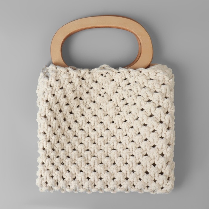 Ручки для сумок деревянные, d = 13 × 7,5 / 17 × 11,5 см, 2 шт, цвет бежевый Ручки для сумок деревянные, d = 13 × 7,5 / 17 × 11,5 см, 2 шт, цвет бежевый