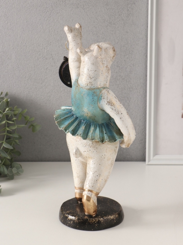 Сувенир полистоун с часами Сувенир полистоун с часами "Бегемот-балерина" 13,5х15х32,5 см