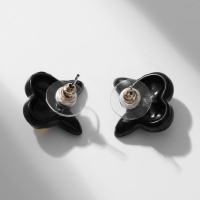 Серьги с эмалью &laquo;Монстрики&raquo; кот, цвет чёрный