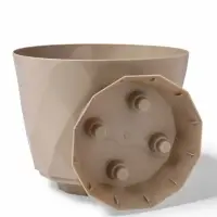 Горшок для цветов "Laurel" D-17,5 см, 2,3 л с поддоном, бежевый