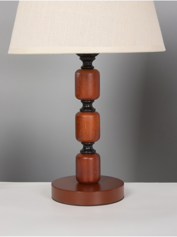 Лампа настольная BayerLux ЭКО "Одри" 1х40Вт Е27 черный/темно-кор. 25х25х43см