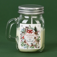 Новогодняя свеча в банке с ручкой &laquo;Новый год: Пора волшебства&raquo;, аромат вишня
