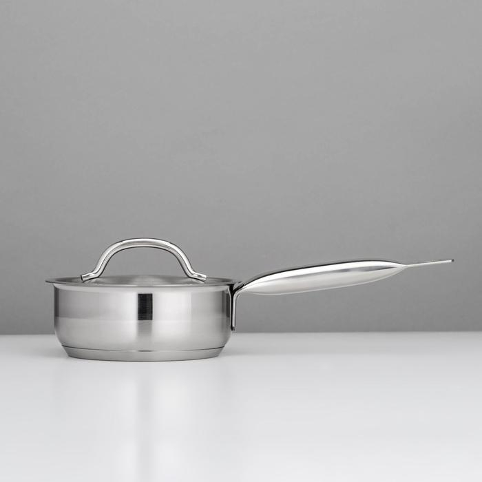 Сотейник, 860 мл, d=14 см, h=5,5 см, металлическая крышка, капссульное дно, индукция