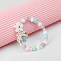 Браслет детский &laquo;Выбражулька&raquo; единорожка-принц с цветком, цветной