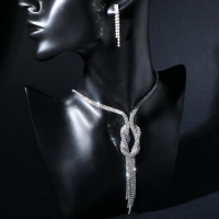 Набор 2 предмета: серьги, колье &laquo;Лёд&raquo; загиб, цвет белый в серебре, 40см