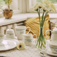 Набор кружек фарфоровых SL Home &laquo;Милый дом&raquo;, 350 мл, цвет белый