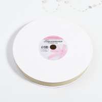 Лента бархатная, с золотым люрексом, 20 мм, 18 ± 1 м, цвет белый №01 Лента бархатная, с золотым люрексом, 20 мм, 18 ± 1 м, цвет белый №01