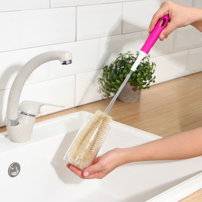 Ёршик для посуды Доляна, 42&times;6 см, цвет МИКС