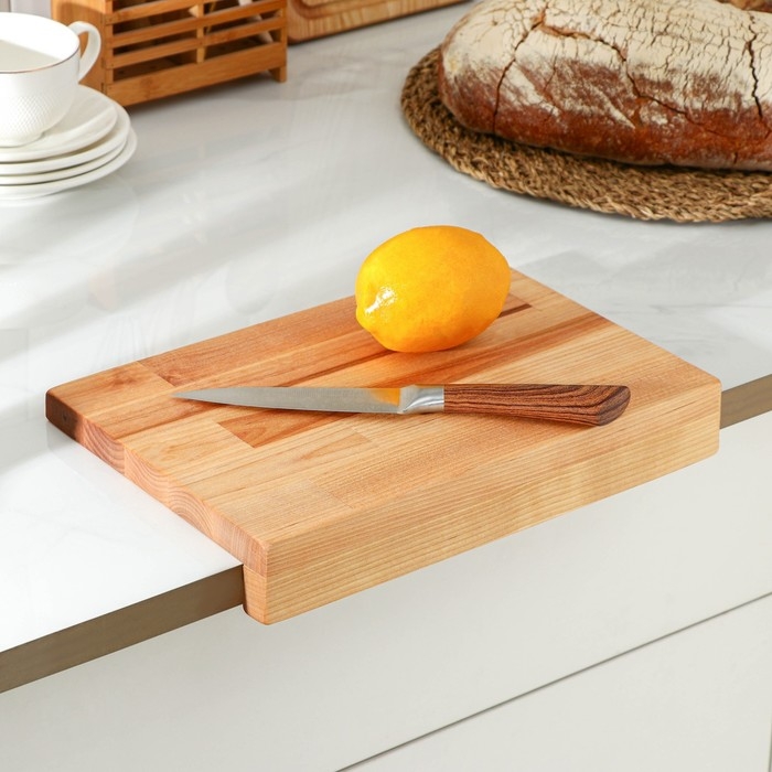 Доска разделочная с упором Adelica &laquo;Мастер шеф&raquo;, 30&times;20&times;1,8 см, пропитано минеральным маслом, берёза