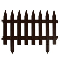 Ограждение декоративное, 35 &times; 210 см, 5 секций, пластик, коричневое, GOTIKA, Greengo