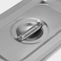 Крышка из нержавеющей стали к гастроемкости 1/9, 17,6&times;11,4 см, толщина 0,8 мм