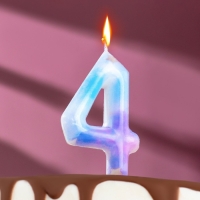 Свеча в торт на шпажке "Звездопад", цифра 4, 9 см, ГИГАНТ Свеча в торт на шпажке "Звездопад", цифра 4, 9 см, ГИГАНТ