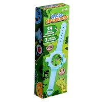 Часы-проектор &laquo;Динозавры&raquo;, световые эффекты, 24 картинки, цвет голубой