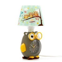 Часы с подсветкой "Совушка" детские настольные, плавный ход, на батарейках АА